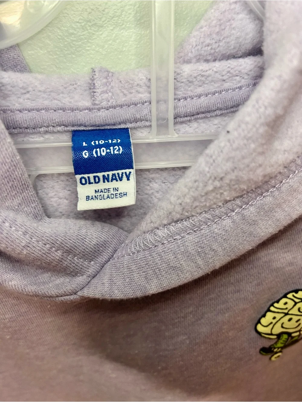 Old Navy Kid’s Unisex Lavender Hoodie with Turtle Skate Graphic L 10/12